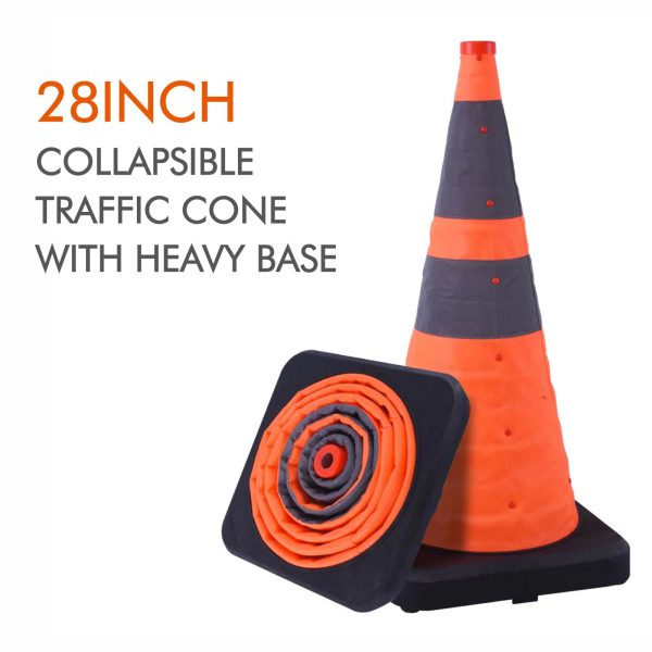 28Inch Collapsible Traffic Cone with Heavy Base