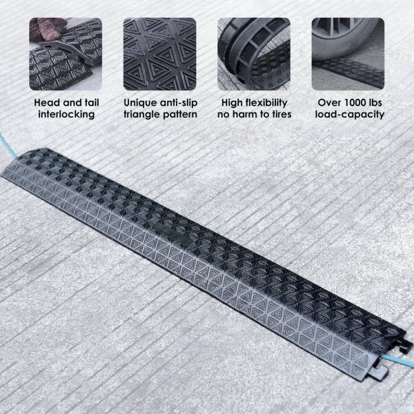 Head and tail interlocking; Unique anti-slip triangle pattern; High flexibility no harm to tires; Over 1000 lbs load-capacity;