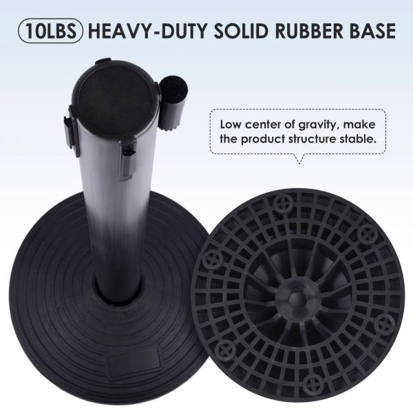 Heavy-Duty Solid Rubber Base (10LBS). Low center of gravity, make the product structure stable.