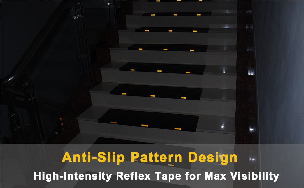 Anti-Slip Pattern Design; Use 3M reflective film to reflect brightly at night to protect the safety of your family; High-Intensity Reflex Tape for Max Visibility;