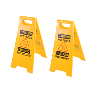 A-Frame Floor Sign Caution Wet: Eye-catching colors for high visibility