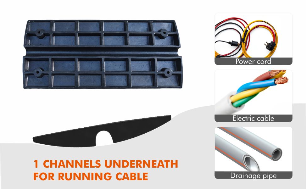 1 Channels underneath for running cable; It is suitable for cables, wires, water pipes, etc.To protect them from damage.