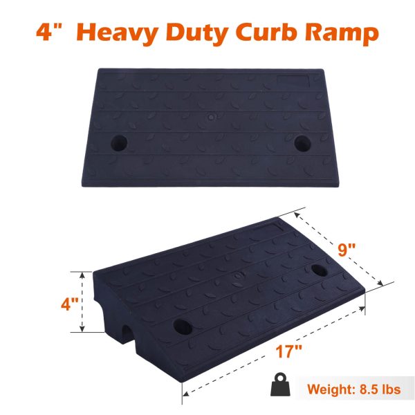 4‘’ Heavy Duty curb Ramp Product dimensions.