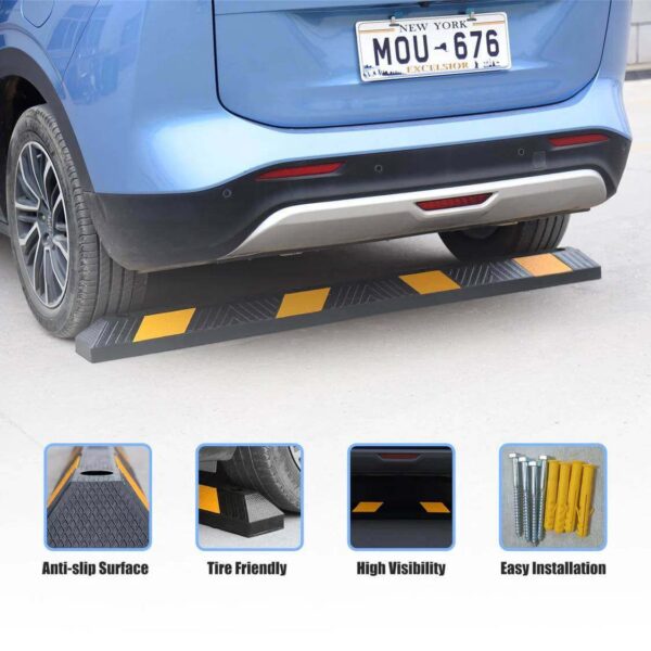 Anti-slip Surface; Tire Friendly; High Visibility; Easy Installation;