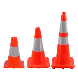 Flexible PVC Traffic Cone 12-28 lnch with Reflective Collar.